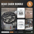 Bear Cabin Bundle DXF/SVG design preview with file details