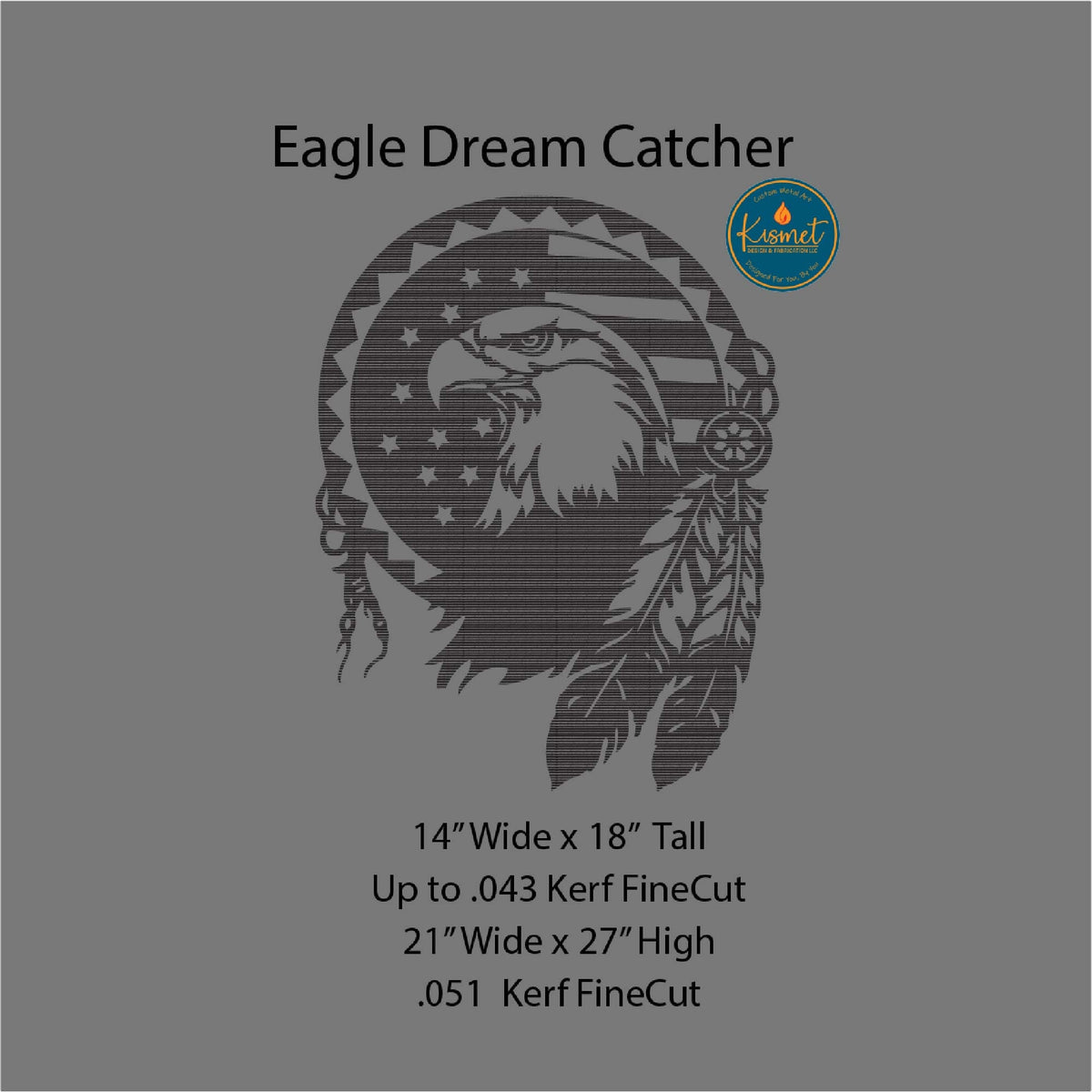 Eagle Dreamcatcher DXF/SVG design preview with file details (photo 4)