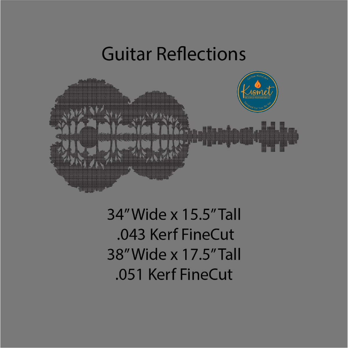 Guitar Sunset Metal Art DXF/SVG design preview with file details (photo 3)