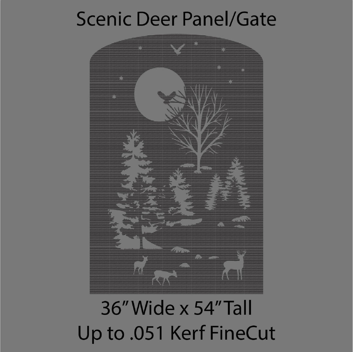 Scenic Deer Gate Panel DXF/SVG design preview with file details (photo 3)