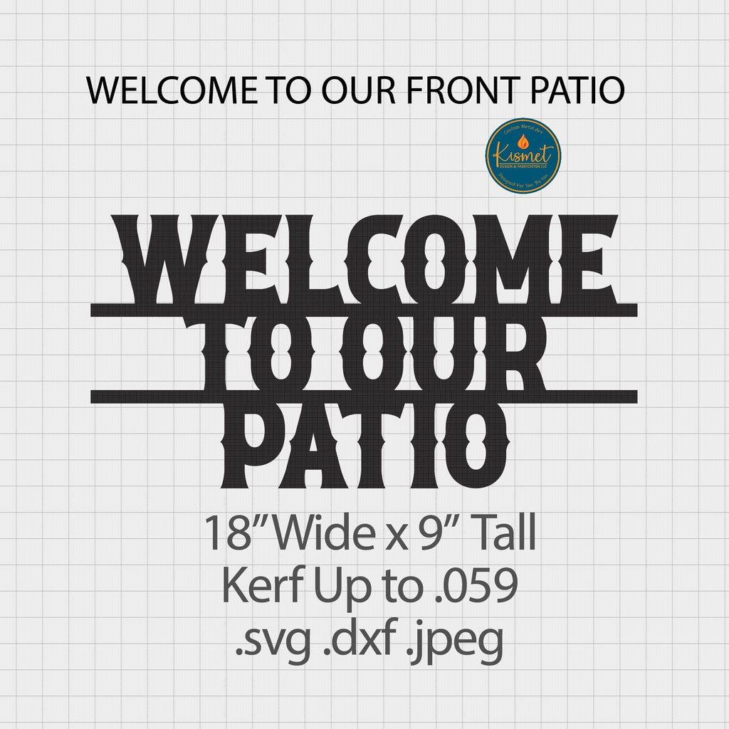 Patio Welcome Sign DXF/SVG design preview with file details (photo 2)