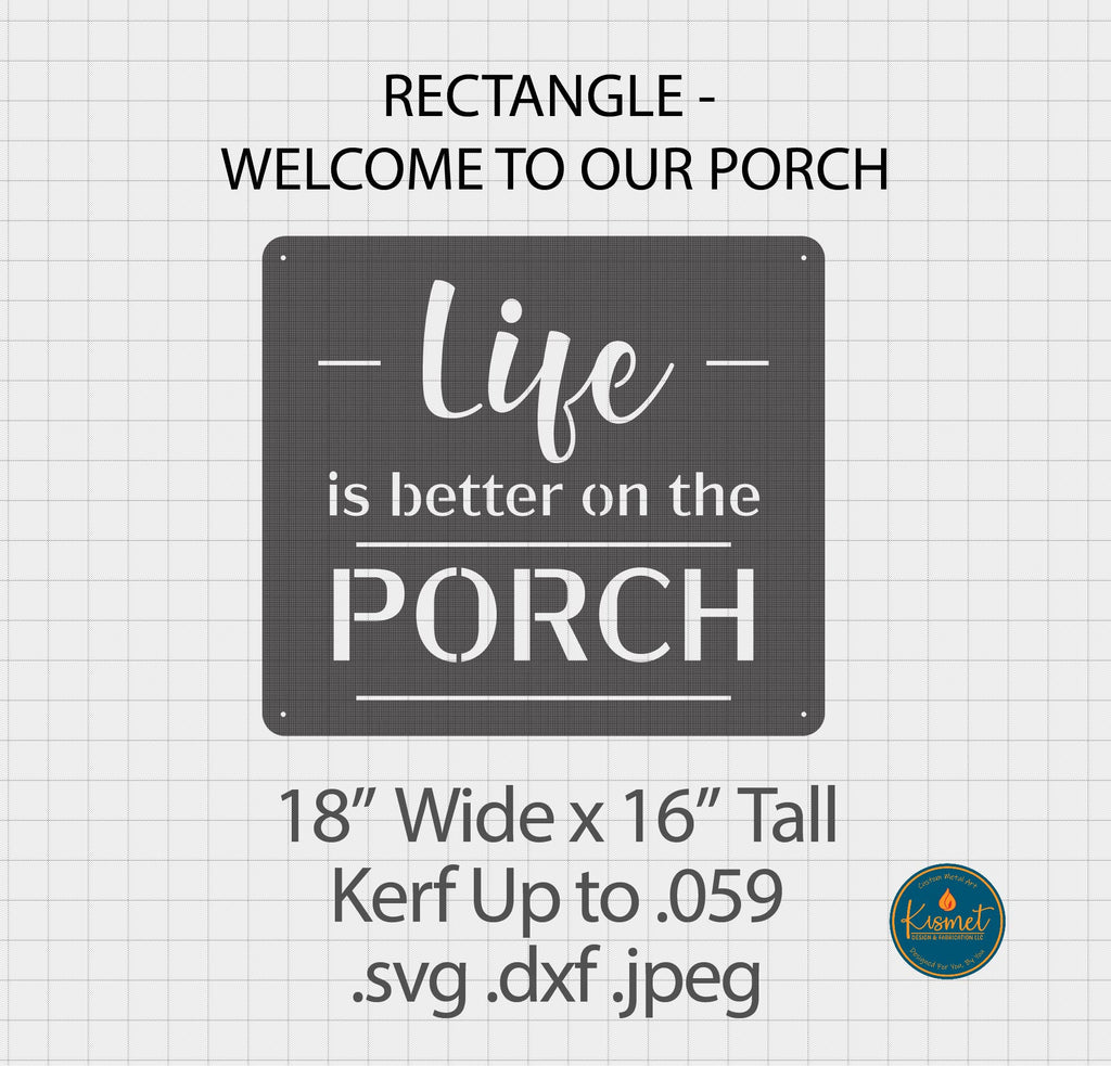 Life Is Better on the Porch Sign DXF/SVG design preview with file details (photo 3)