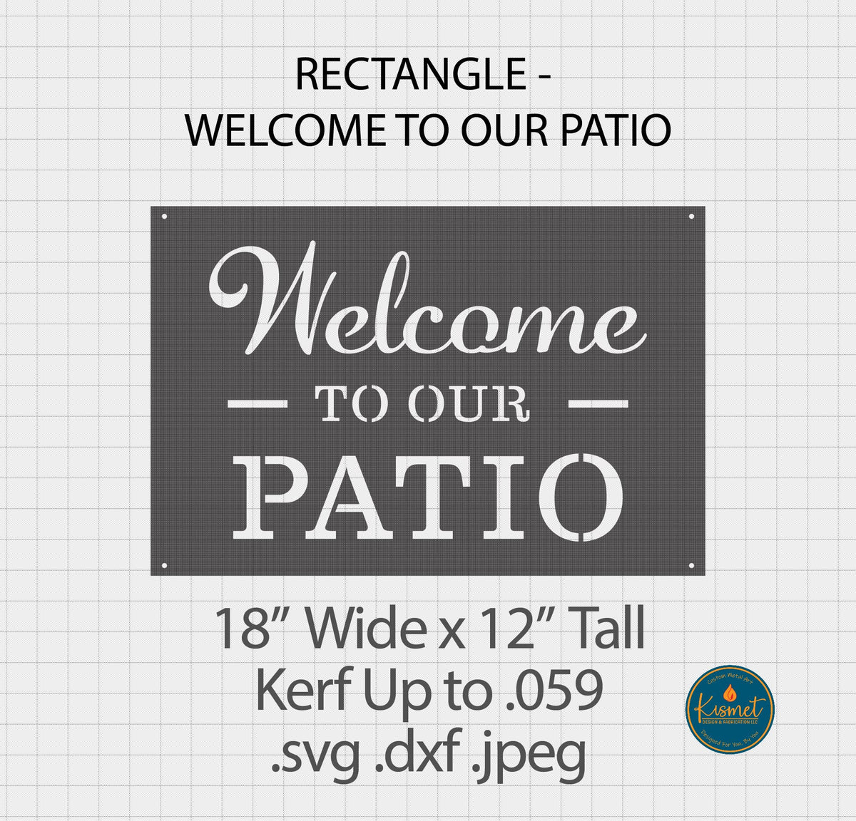 Welcome to Our Patio Sign DXF/SVG design preview with file details (photo 3)