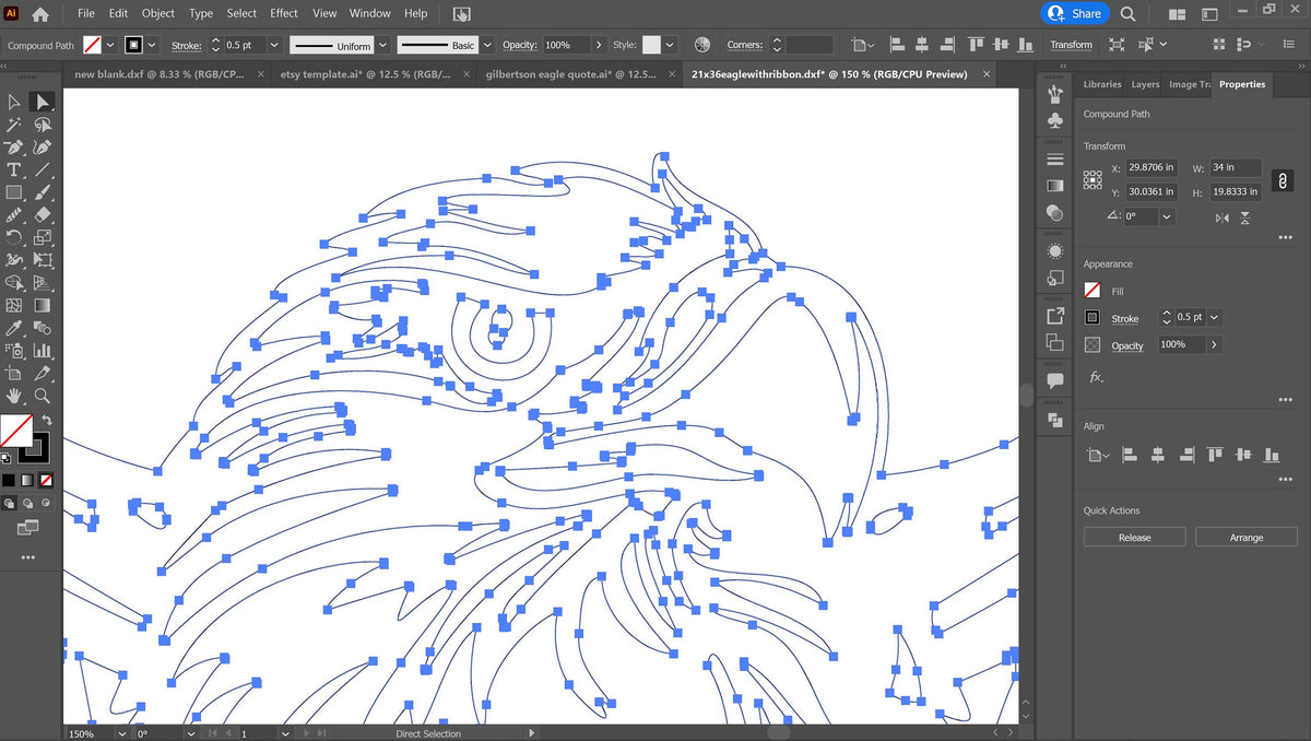 Personalized Eagle Sign vector paths in design software (photo 4)