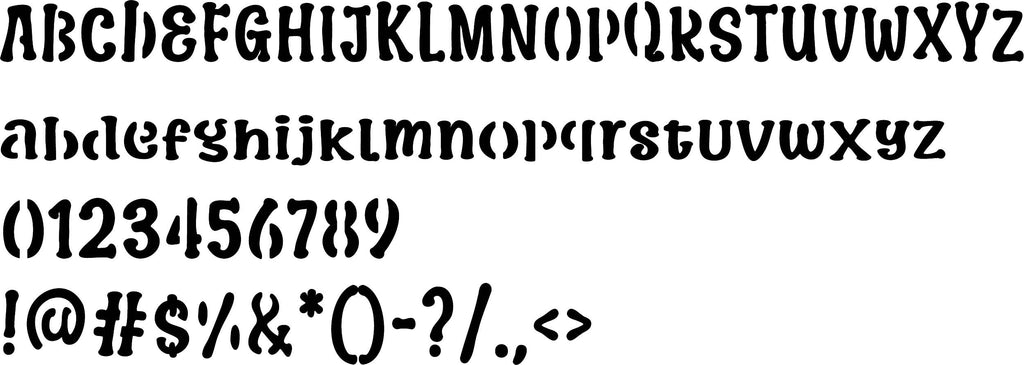 Bold Rounded Serif Stencil Font (Kismet Font 6) artwork preview (photo 6)