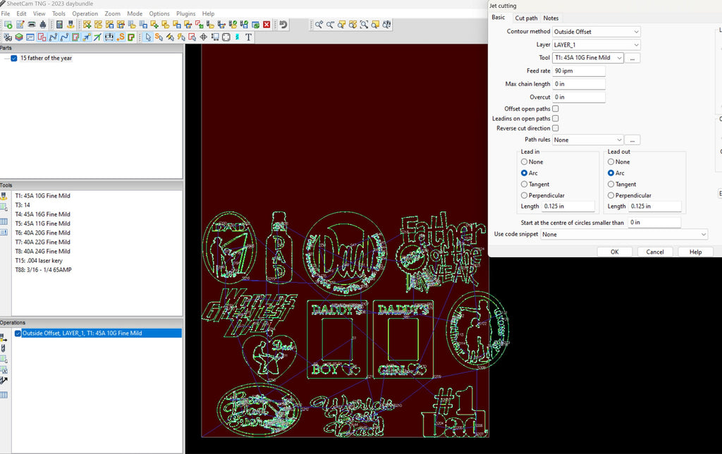 Father’s Day Sign Bundle vector paths in design software