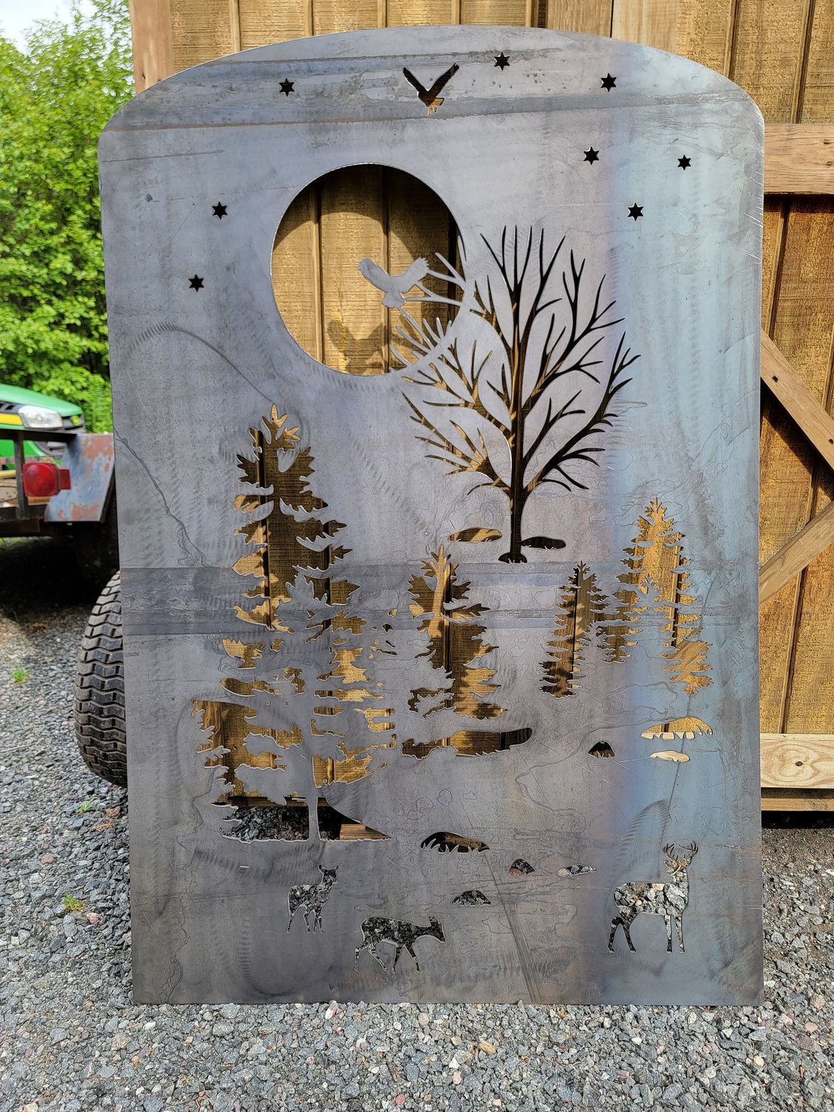 Scenic Deer Gate Panel finished metal example