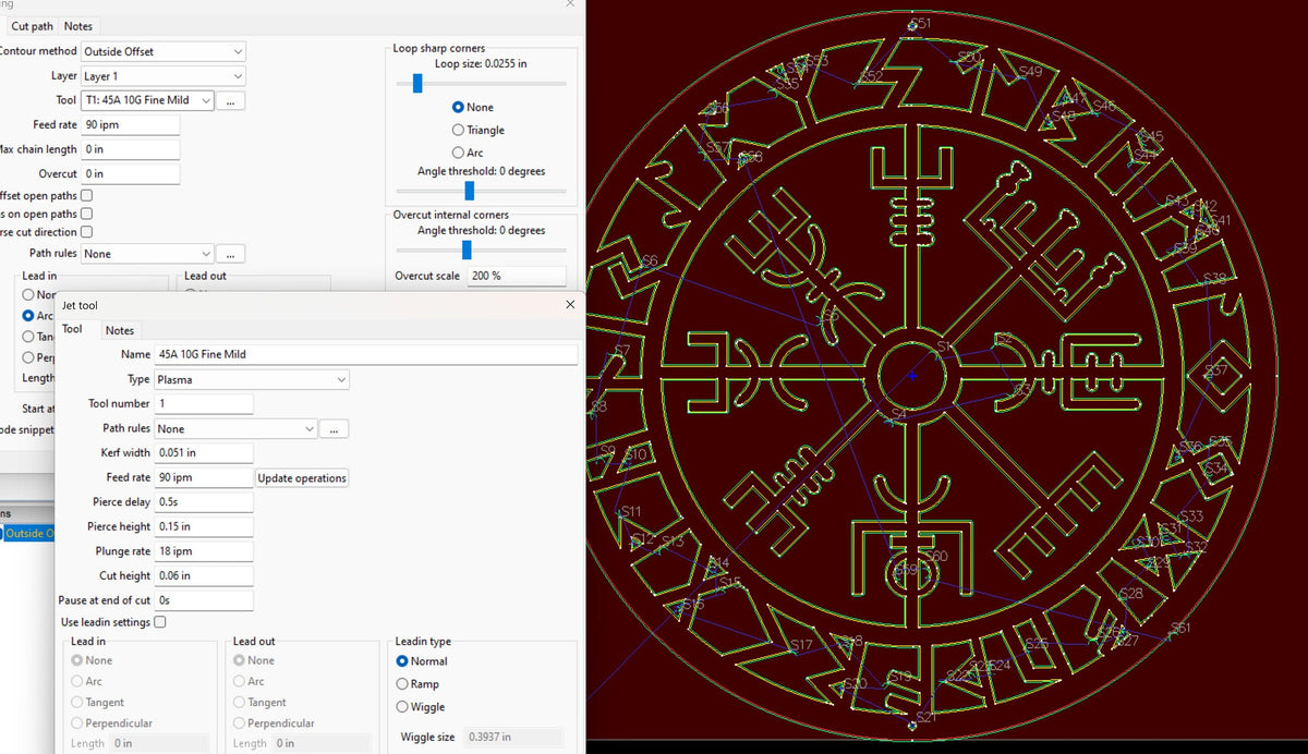 Vegvisir Compass Rune Sign vector paths in design software