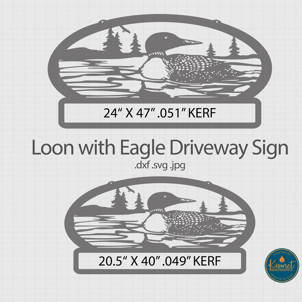 Common Loon Custom Name Lake Sign DXF/SVG design preview with file details (photo 5)