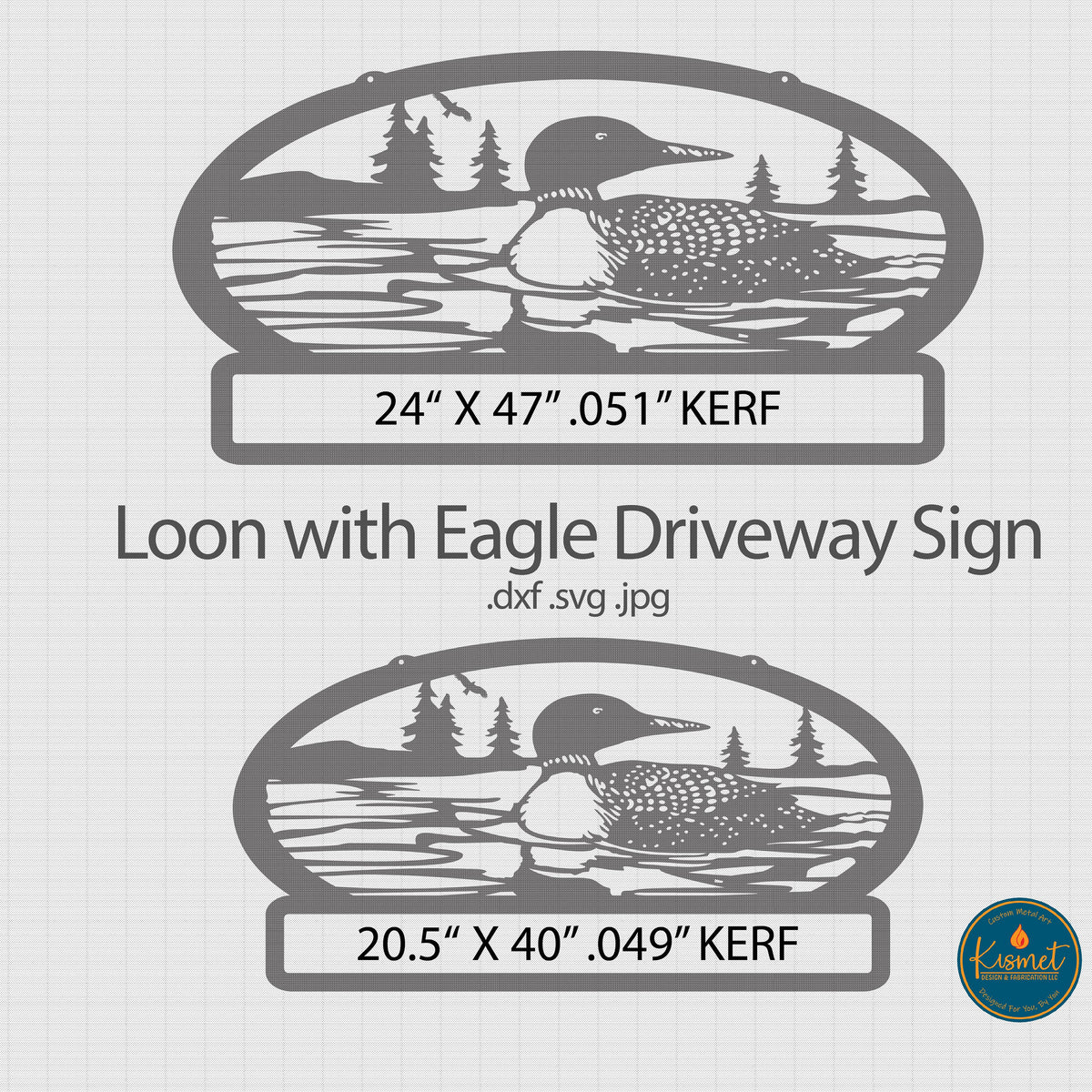 Common Loon Custom Name Lake Sign DXF/SVG design preview with file details (photo 5)