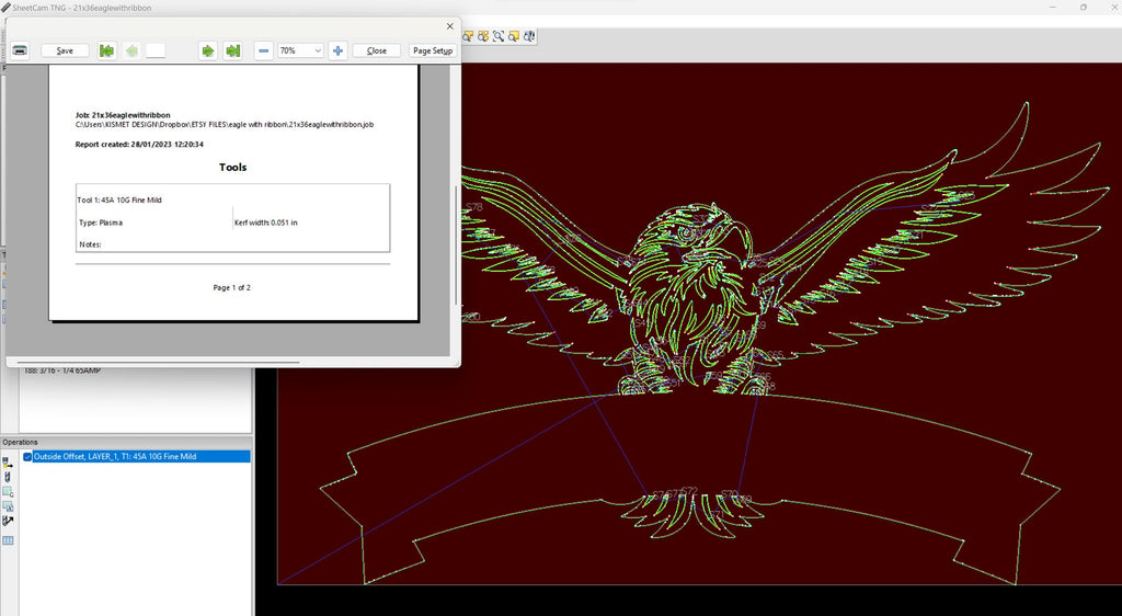 Personalized Eagle Sign vector paths in design software