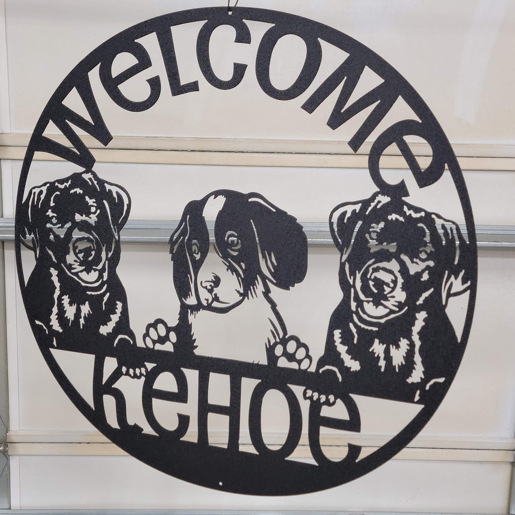 Welcome Doggos Name Sign finished metal example (photo 8)