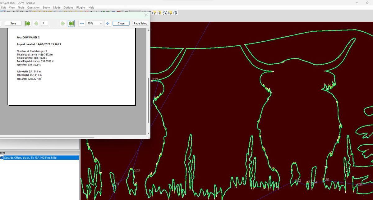 Highland Cow Panel vector paths in design software (photo 4)