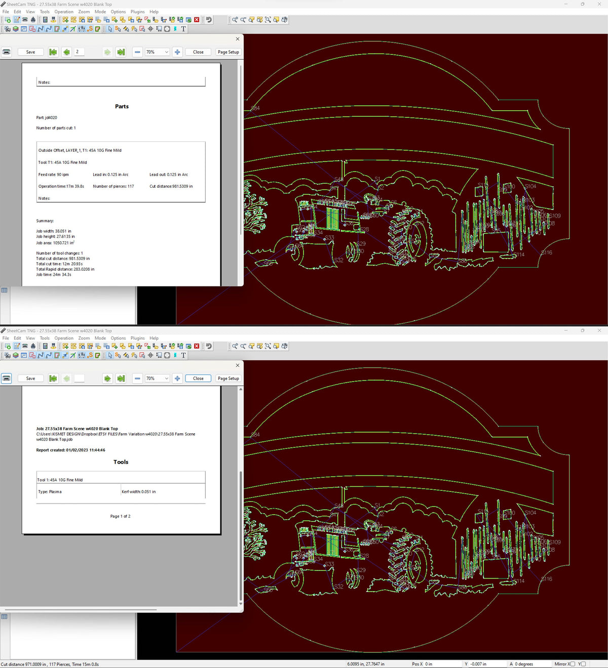 Tractor and Barn Farm Scene Sign vector paths in design software