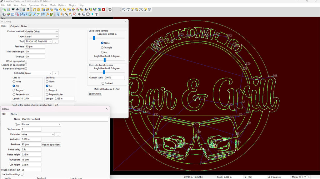 Welcome Bar & Grill Round Sign vector paths in design software (photo 6)
