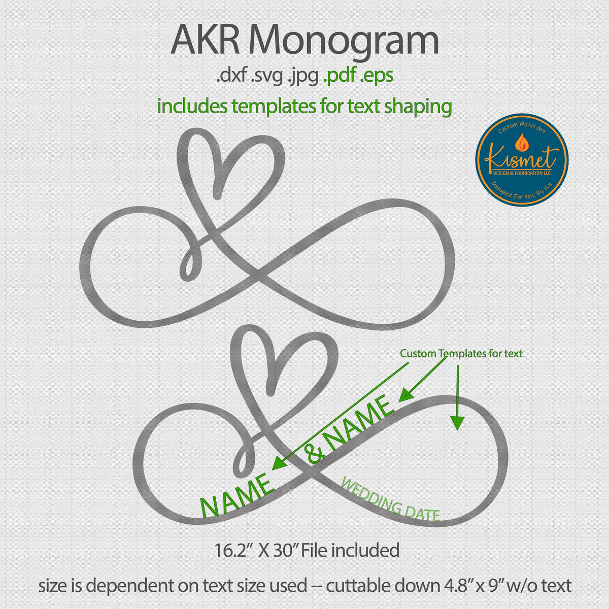 Infinity Heart Anniversary Sign personalization template