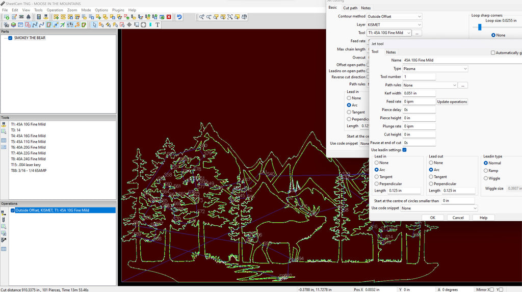 Elk Mountain Scene vector paths in design software