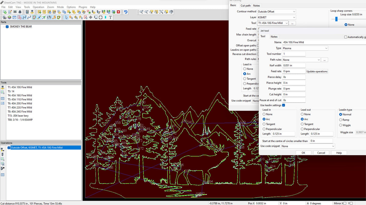 Elk Mountain Scene vector paths in design software