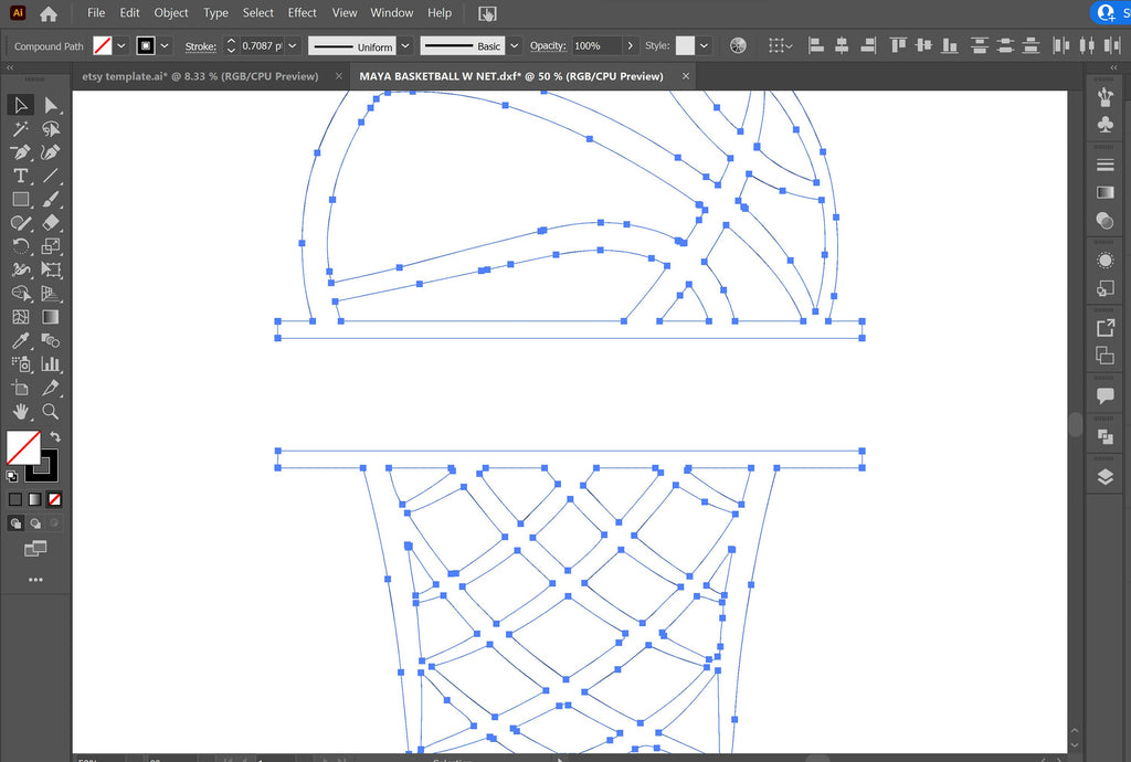 Personalized Basketball Hoop Name Sign vector paths in design software (photo 7)