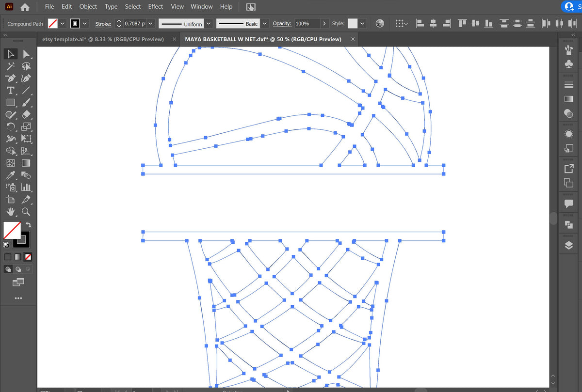Personalized Basketball Hoop Name Sign vector paths in design software (photo 7)