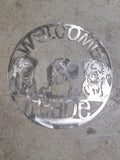Welcome Doggos Name Sign finished metal example