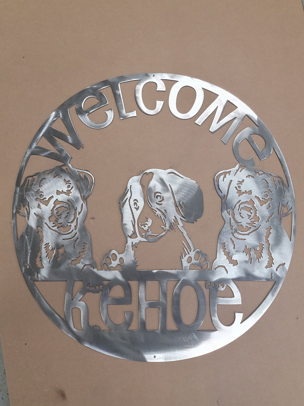 Welcome Doggos Name Sign finished metal example (photo 9)