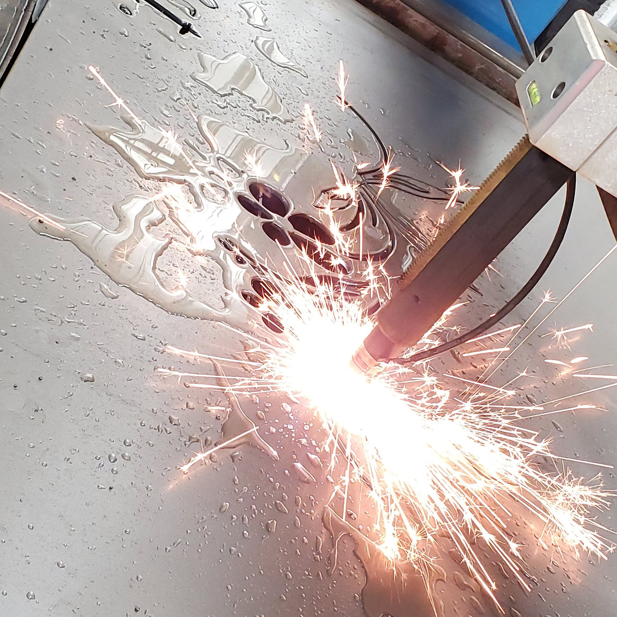 CNC plasma cutting the Fillable Floral Family Name Sign design
