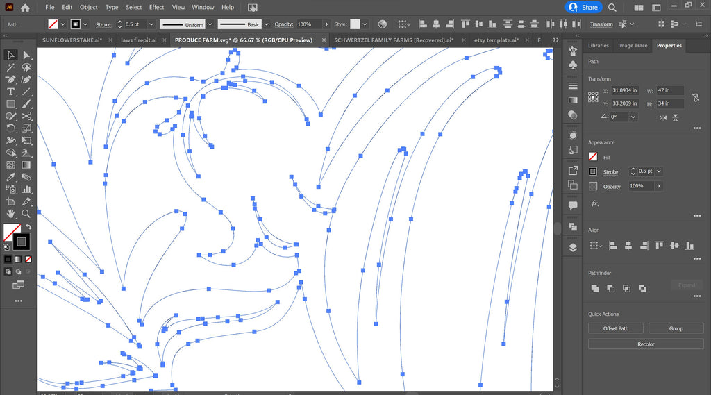 Personalized Produce Farm Sign vector paths in design software