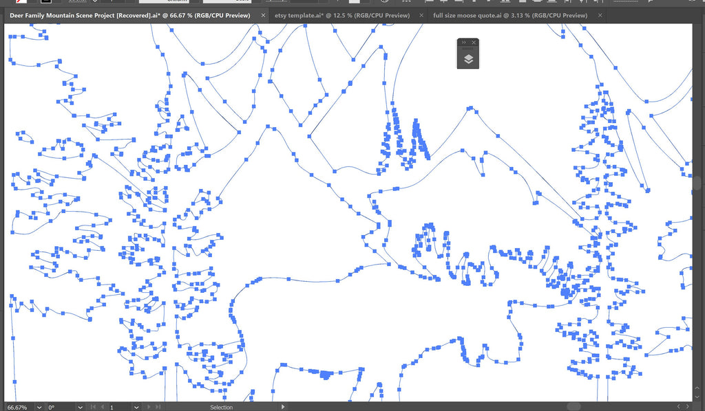 Moose Mountain Sign vector paths in design software