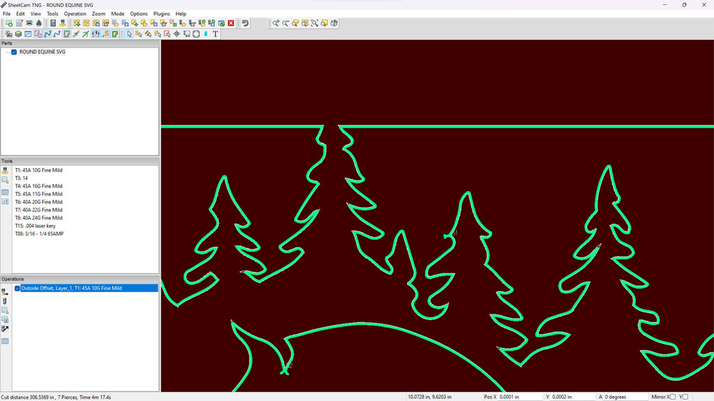 Horse and Pine Forest Round Sign vector paths in design software (photo 7)