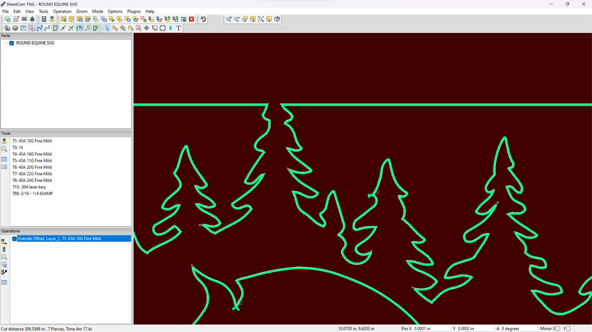 Horse and Pine Forest Round Sign vector paths in design software (photo 7)