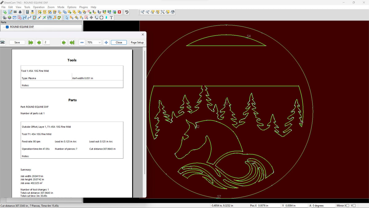 Horse and Pine Forest Round Sign vector paths in design software (photo 5)