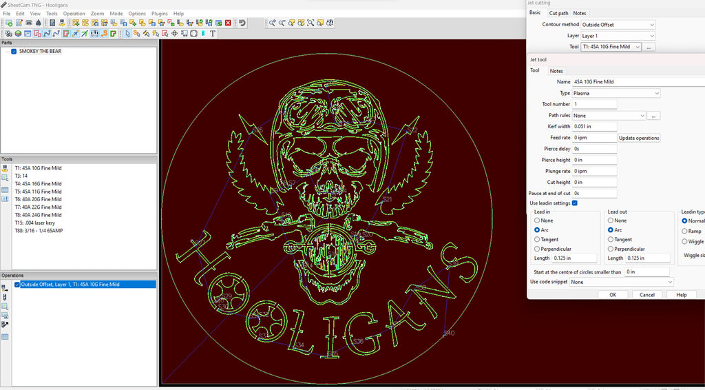 Motorcycle Skull Monogram Sign vector paths in design software (photo 6)