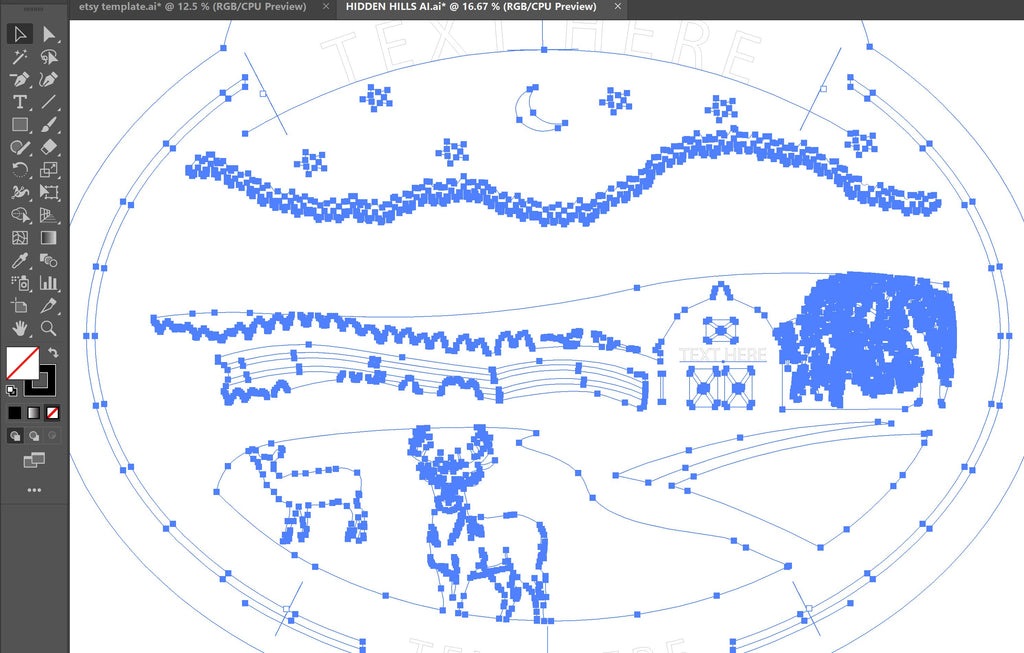 Personalized Willow Tree Farm Sign vector paths in design software (photo 4)
