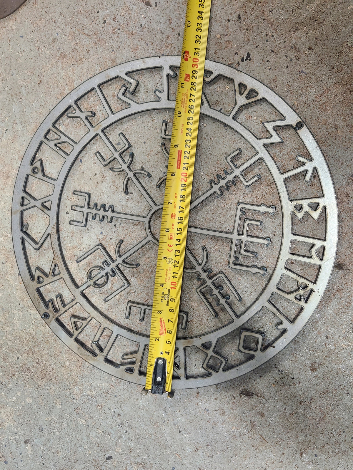 Vegvisir Compass Rune Sign finished metal example (photo 8)
