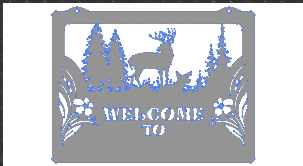 Personalized Deer Sign finished metal example (photo 5)