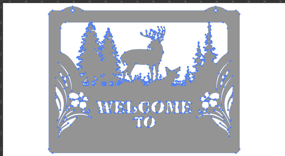 Personalized Deer Sign finished metal example (photo 5)