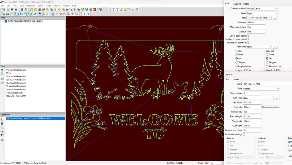 Personalized Deer Sign vector paths in design software