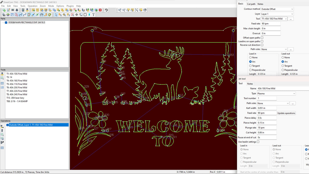 Personalized Deer Sign vector paths in design software