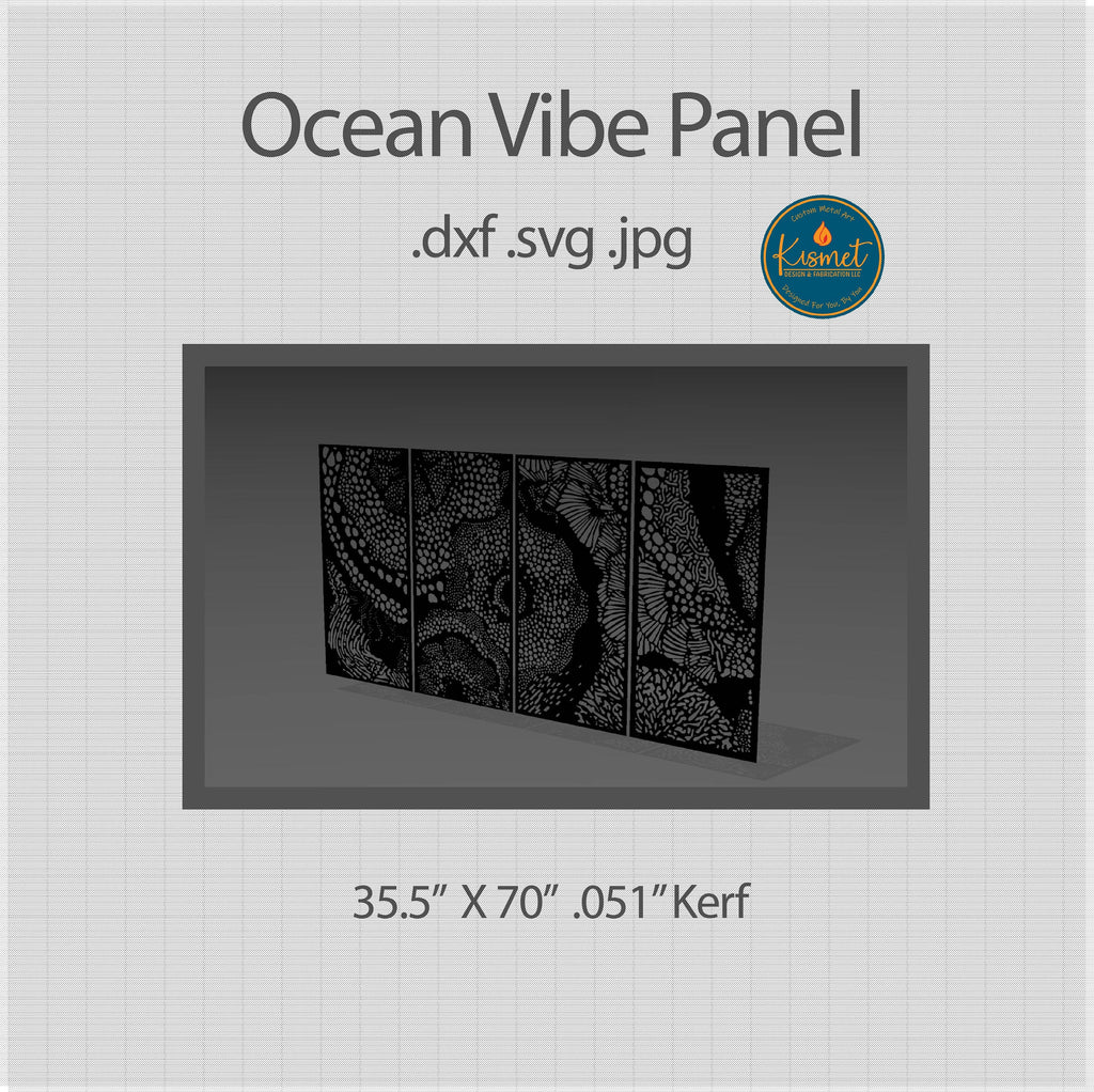 Ocean Wave Panel DXF/SVG design preview with file details (photo 4)
