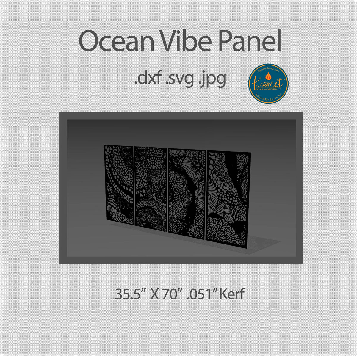 Ocean Wave Panel DXF/SVG design preview with file details (photo 4)