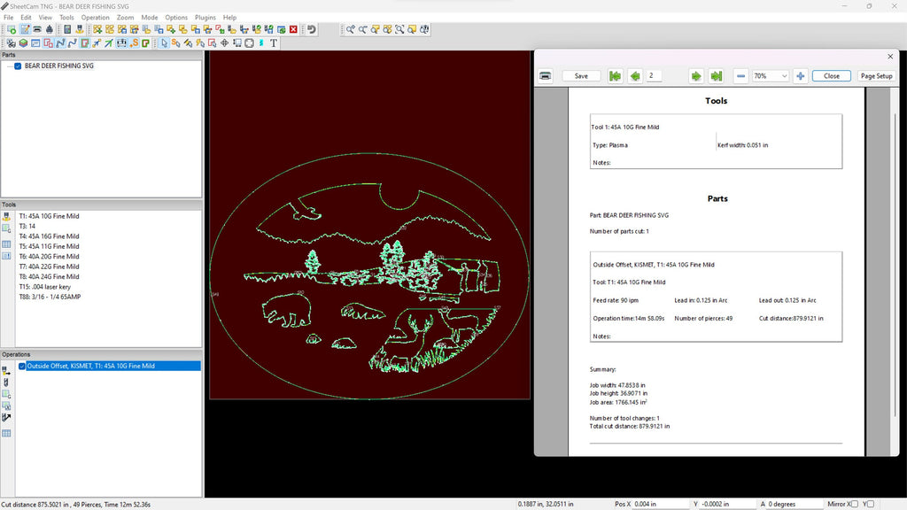 Bear Deer Fishing Wildlife Oval vector paths in design software