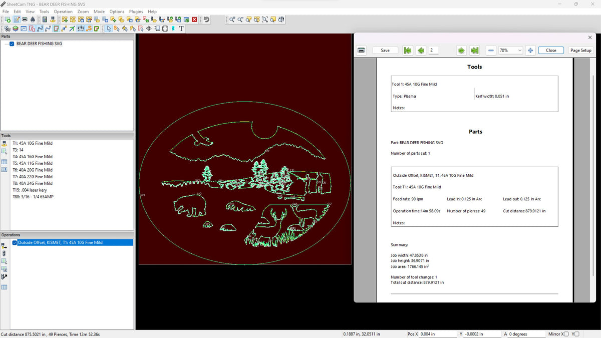 Bear Deer Fishing Wildlife Oval vector paths in design software