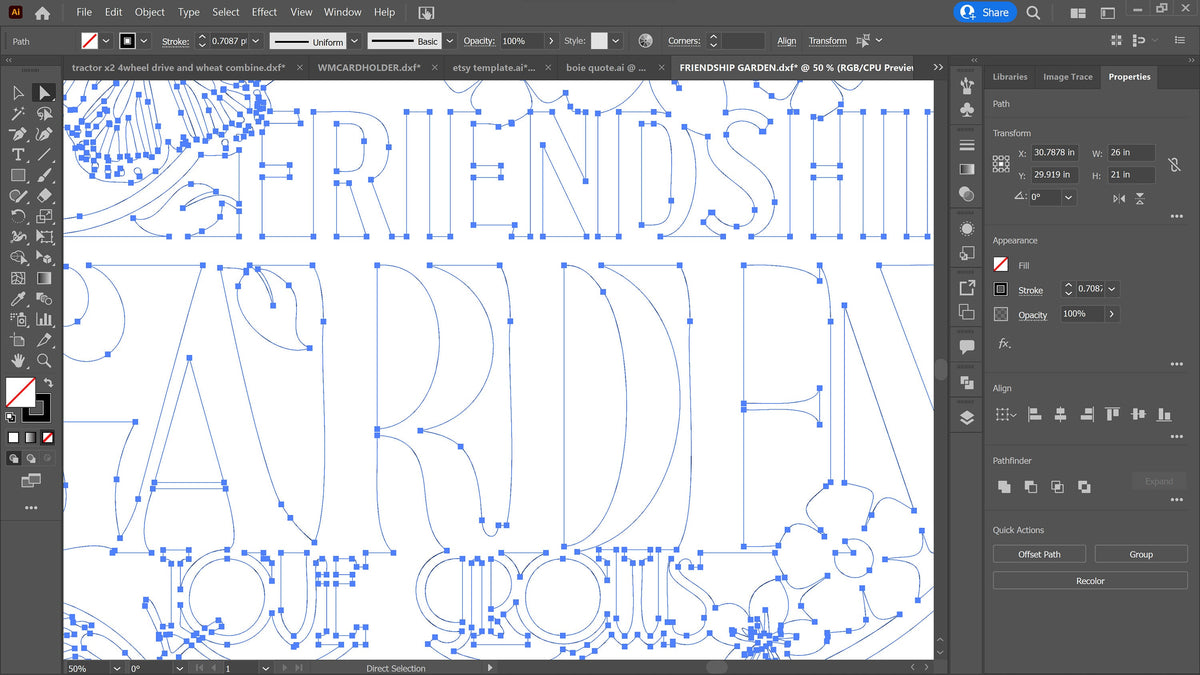 Love Grows Here Garden Sign vector paths in design software (photo 4)