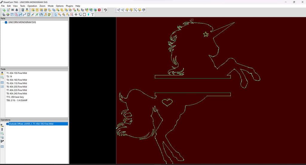 Unicorn Name Monogram vector paths in design software (photo 8)