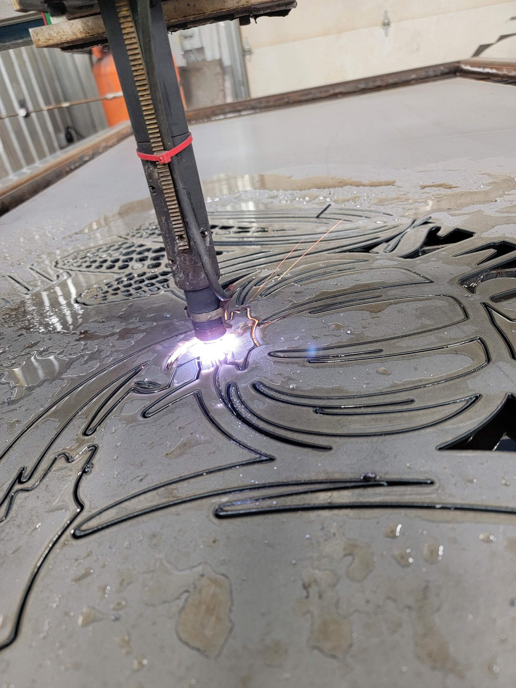 CNC plasma cutting the Personalized Produce Farm Sign design (photo 10)