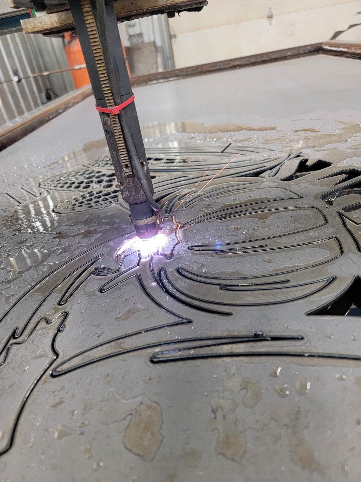 CNC plasma cutting the Personalized Produce Farm Sign design (photo 10)