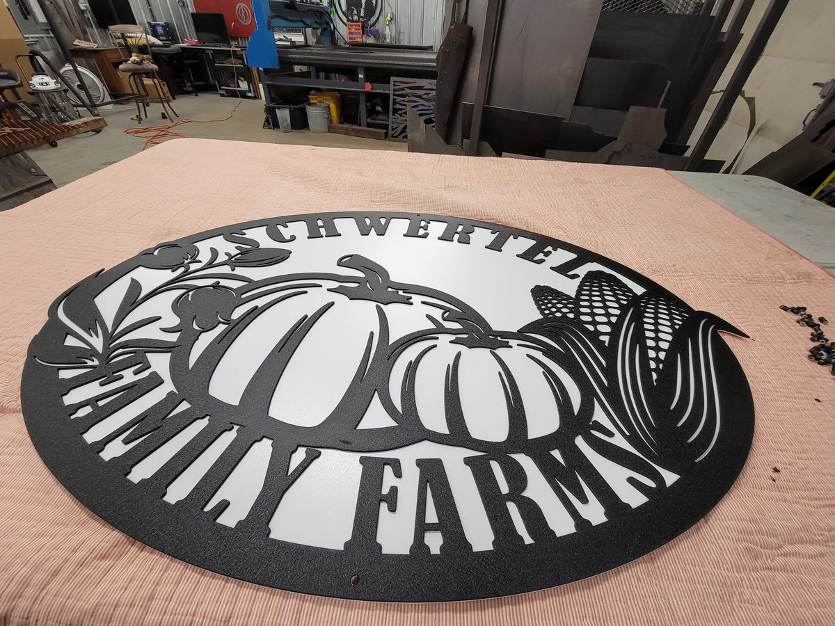 Personalized Produce Farm Sign finished metal example (photo 9)
