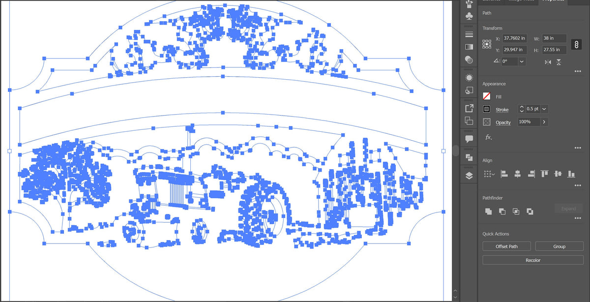 Cow Ranch Farm Sign vector paths in design software (photo 8)