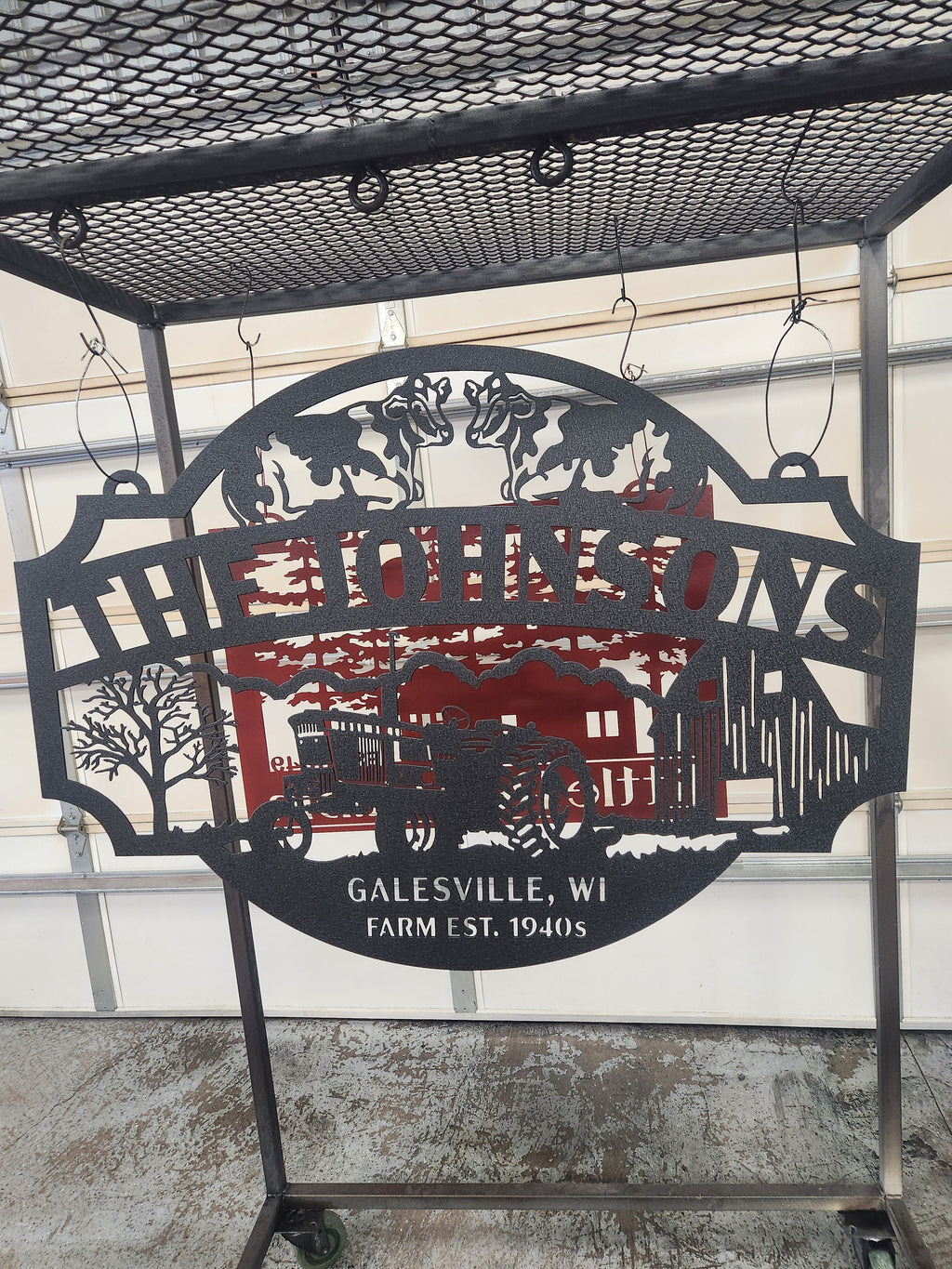 Cow Ranch Farm Sign finished metal example (photo 9)